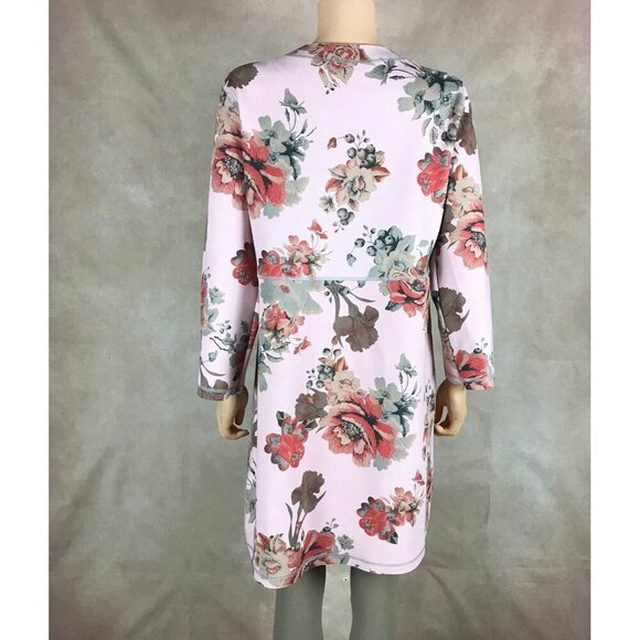 JOAN VASS Floral Faux Suede Open Front Jacket NWT Medium - Picture 7 of 12